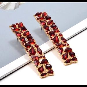💕Red rhinestone Drop Earrings